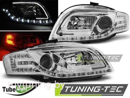 Передние фары Audi A4 B7 led tube lights chrome