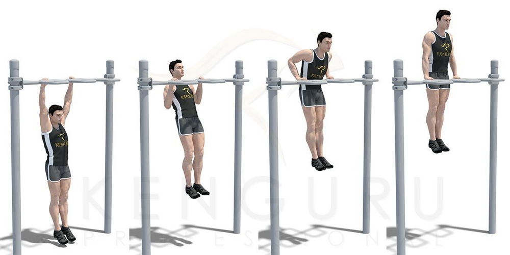 Воркаут-комплекс: рукоход, шведская стенка, 2 турника, двойные брусья, рукоход-змеевик и наклонная скамья - Кола