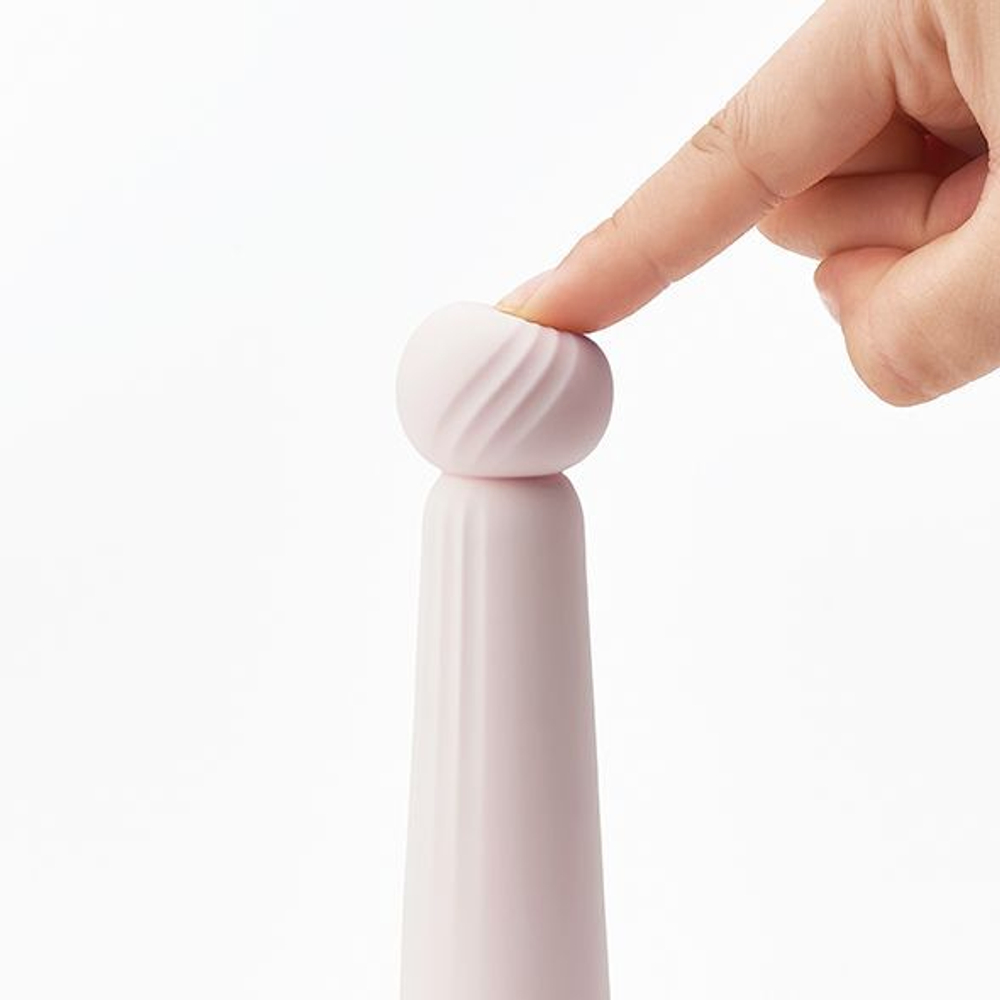 Нежно-розовый вибратор с шаровидной мягкой головкой IROHA Rin Kogane - 14,8 см. (Цвет: нежно-розовый)