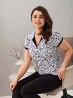 Блузка БЛ-115/белый-зебра