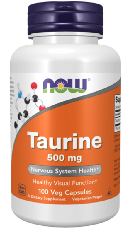 NOW Foods, Таурин, Taurine 500 mg, 100 вегетарианских капсул