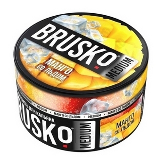 Бестабачная смесь для кальяна BRUSKO, 250 г, Манго со льдом, Medium (M)
