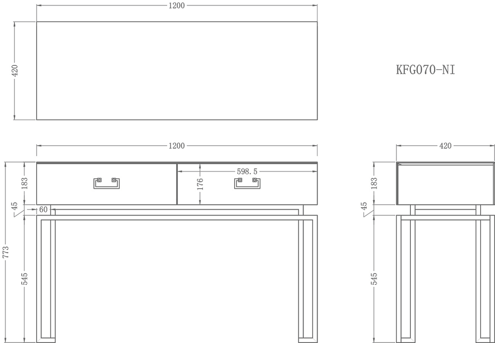Консоль Garda Decor 2 ящика белая, хром 120*42*77 см