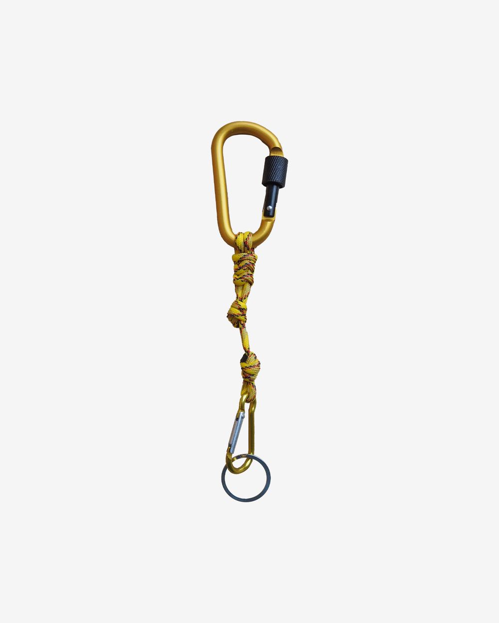 Брелок Ack Items Два карабина жёлтый (жёлто-красно-чёрный шнурок)