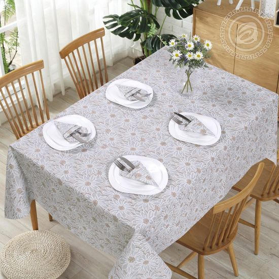 Набор столового белья София серая (скатерть 180х145 см с салфетками)