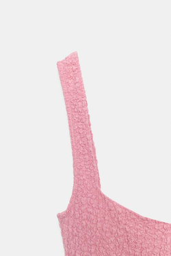 ZARA ПЛАТЬЕ МИДИ ИЗ РЕЛЬЕФНОЙ ТКАНИ, ЦВЕТ РОЗОВОГО ДЕРЕВА