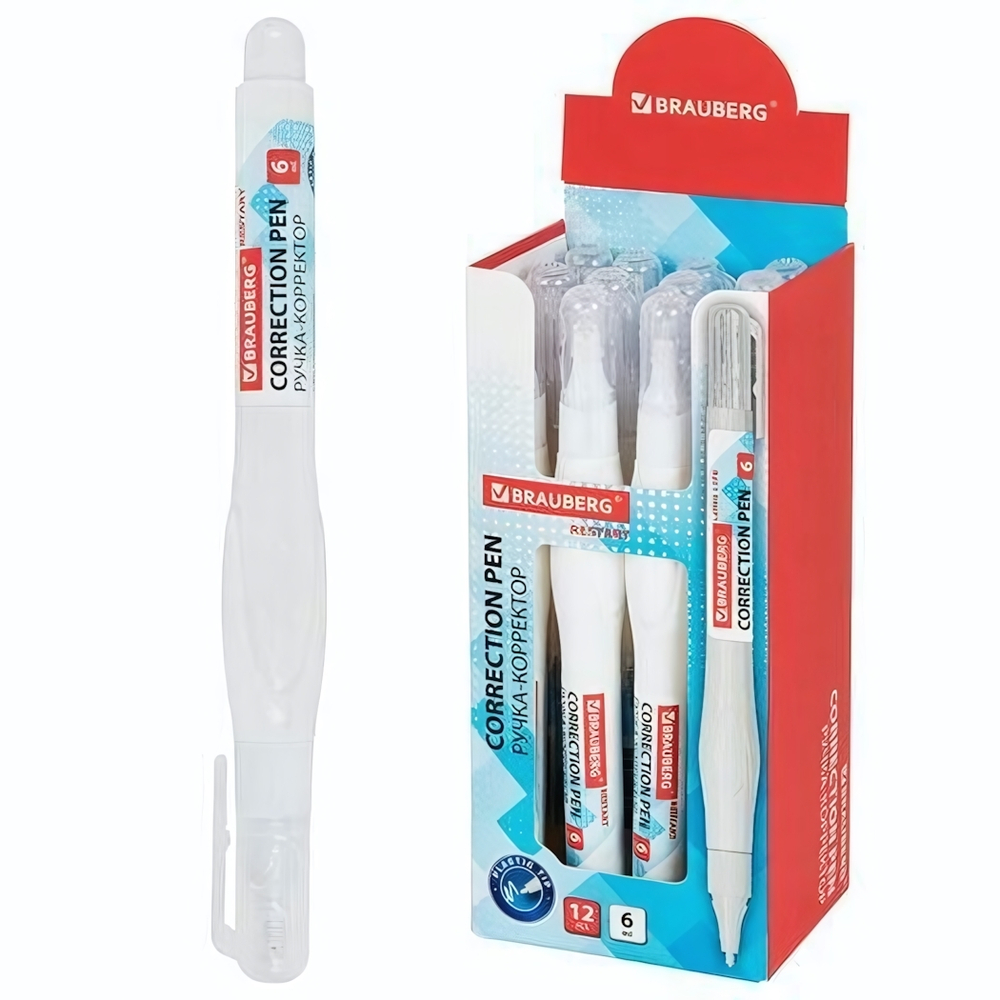Ручка-корректор с улучшенным пластиковым наконечником BRAUBERG reSTART, 6 мл, 272684