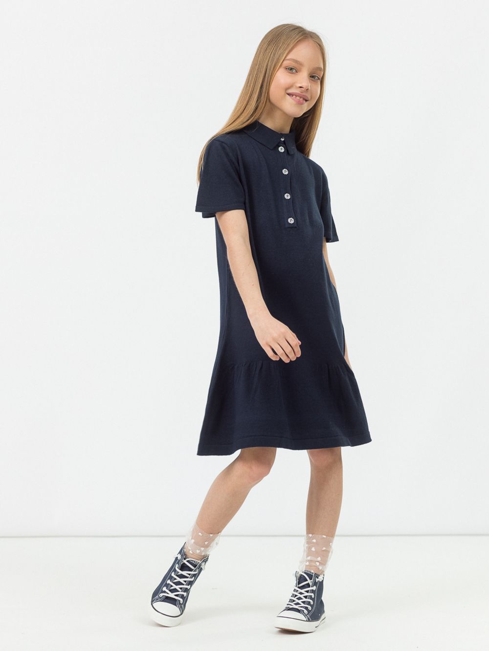 Платье темно-синее для девочки арт. АТ594