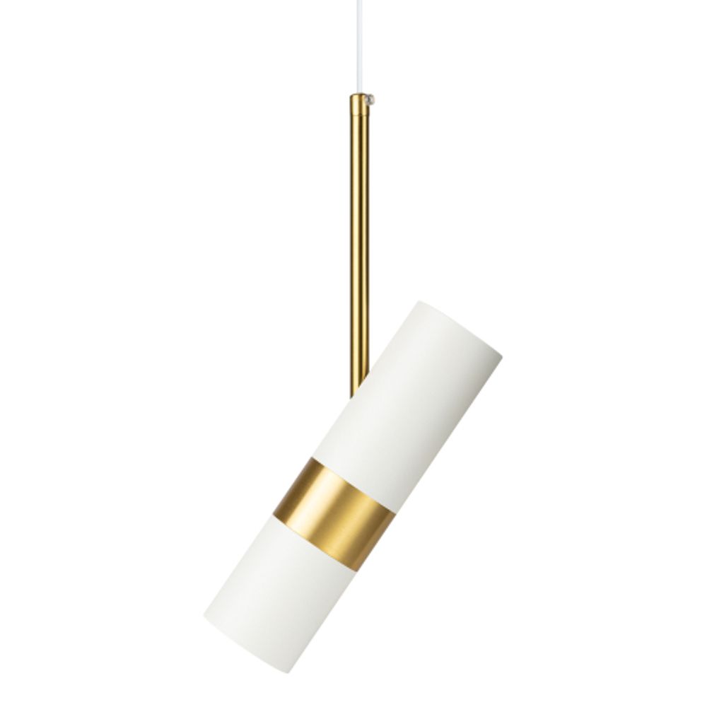 Светильник подвесной (подвес) ЭРА PL33 WH/GD MR16 GU10 потолочный цилиндр белый, золото