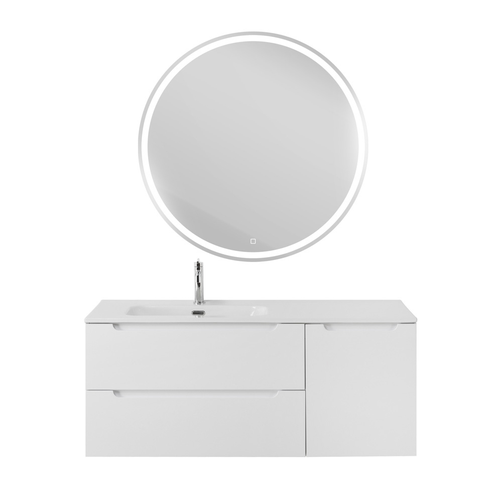 Подвесная тумба с раковиной BelBagno ETNA 120 Bianco Lucido левая, ETNA-1200-2C-1A-SO-BL-L + BB1200ETL-L