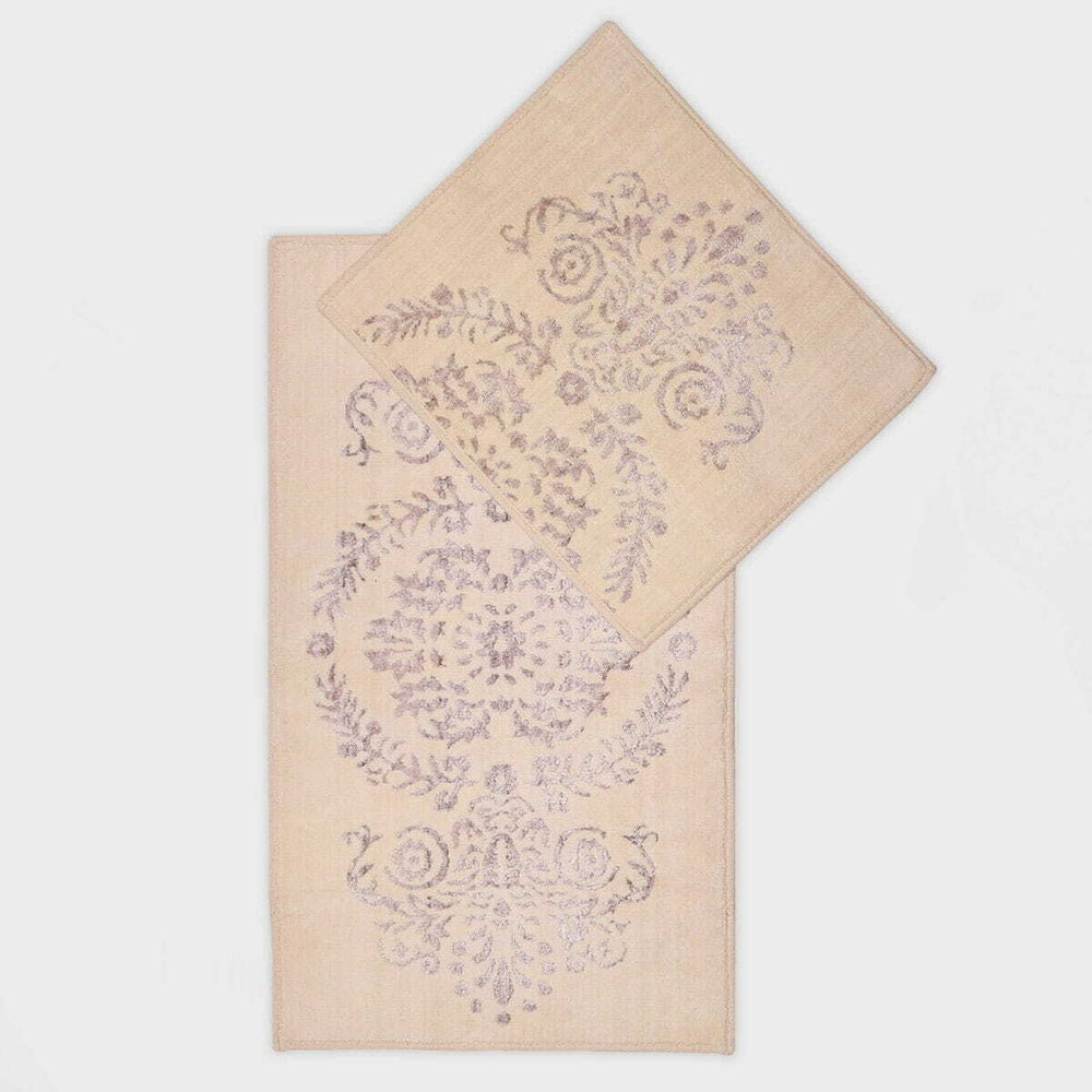 Набор ковриков 2шт Arya home Luxor кремовый