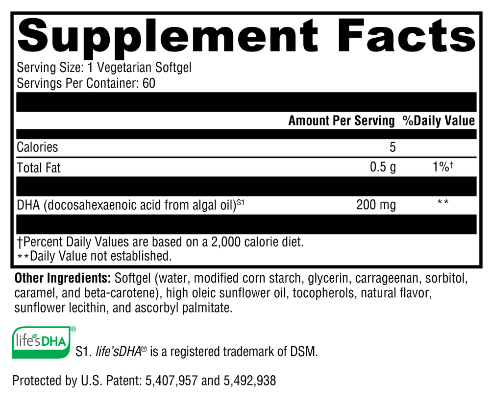DHA from Algae 60 Softgels