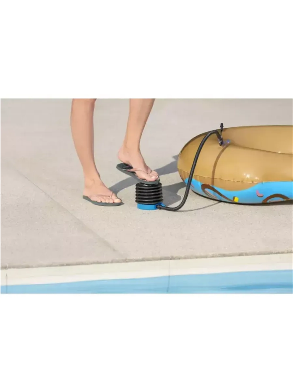 Насос Ножной Bestway 300 мл, гибкий шланг (0, 8 м), 3 переходника для клапанов