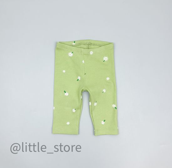 Бриджи хлопковые "Летние цветы" сочный лайм