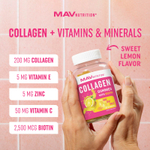 MAV Nutrition, жевательные таблетки с коллагеном и биотином, со вкусом сладкого лимона, 60 жевательных таблеток
