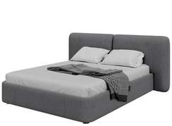 Кровать с подъемным механизмом Hub Soft 160 см (серый, твид)