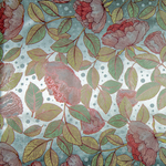 Упаковочная бумага (0,7*1 м) Роскошные цветы, Металлик, 1 шт.