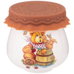 БАНОЧКА С СИЛИКОНОВОЙ КРЫШКОЙ LEFARD "МЕД" 180 МЛ (КОР=72ШТ.)