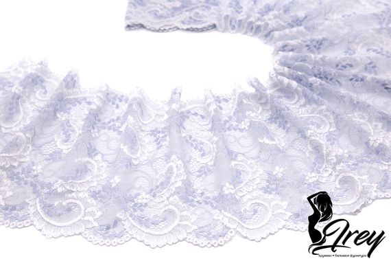 03-158 Кружево эластичное 22 см, айвори/голубой
