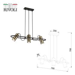 Светильник подвесной (подвес) Rivoli Elfriede 3101-203 3 * GU10 25 Вт модерн потолочный | Rivoli