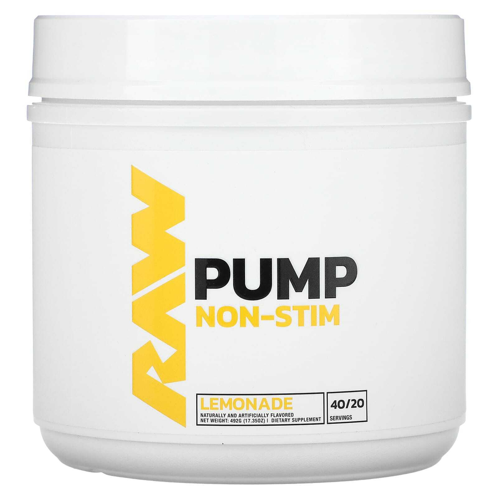 Raw Nutrition, Pump, без стимуляторов, со вкусом лимонада, 492 г (17,35 унции)