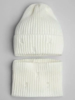 Шапка бини рваная и снуд осенняя