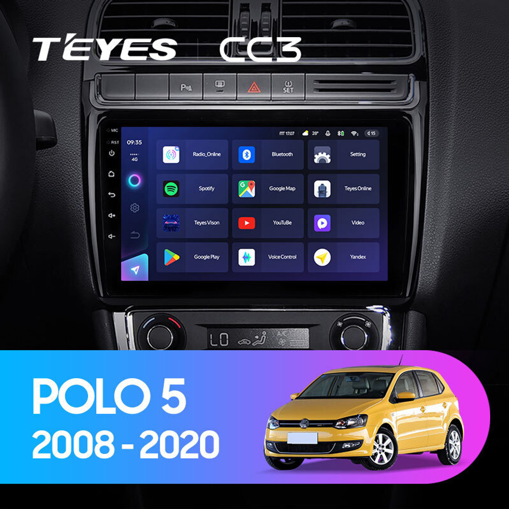 Teyes CC3 9" для Volkswagen Polo 2008-2020