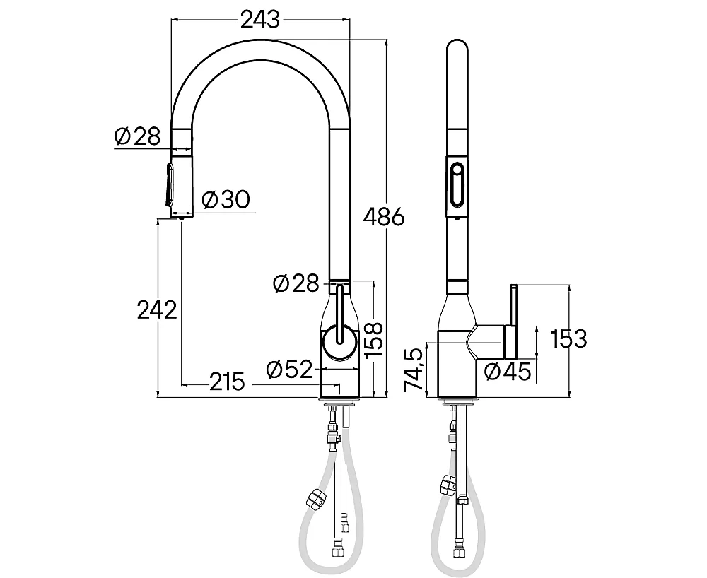 Смеситель для кухни Paulmark Universal Un213880-WH белый матовый