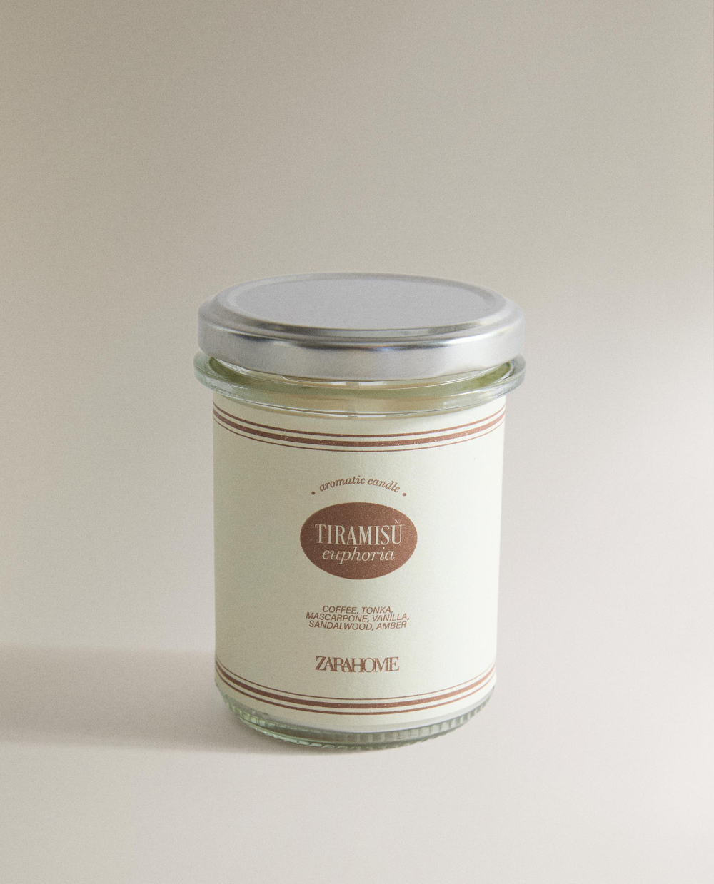 Zara Home Ароматическая свеча Tiramis Euphoria, 130 г, аромат для дома