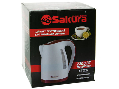 Чайник электрический 1,7л SA-2346WR бело-красный