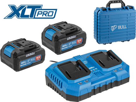 Набор аккумулятор 2х4 А*ч и зарядное устройство 2х4 А BULL XLTpro в чем. SET