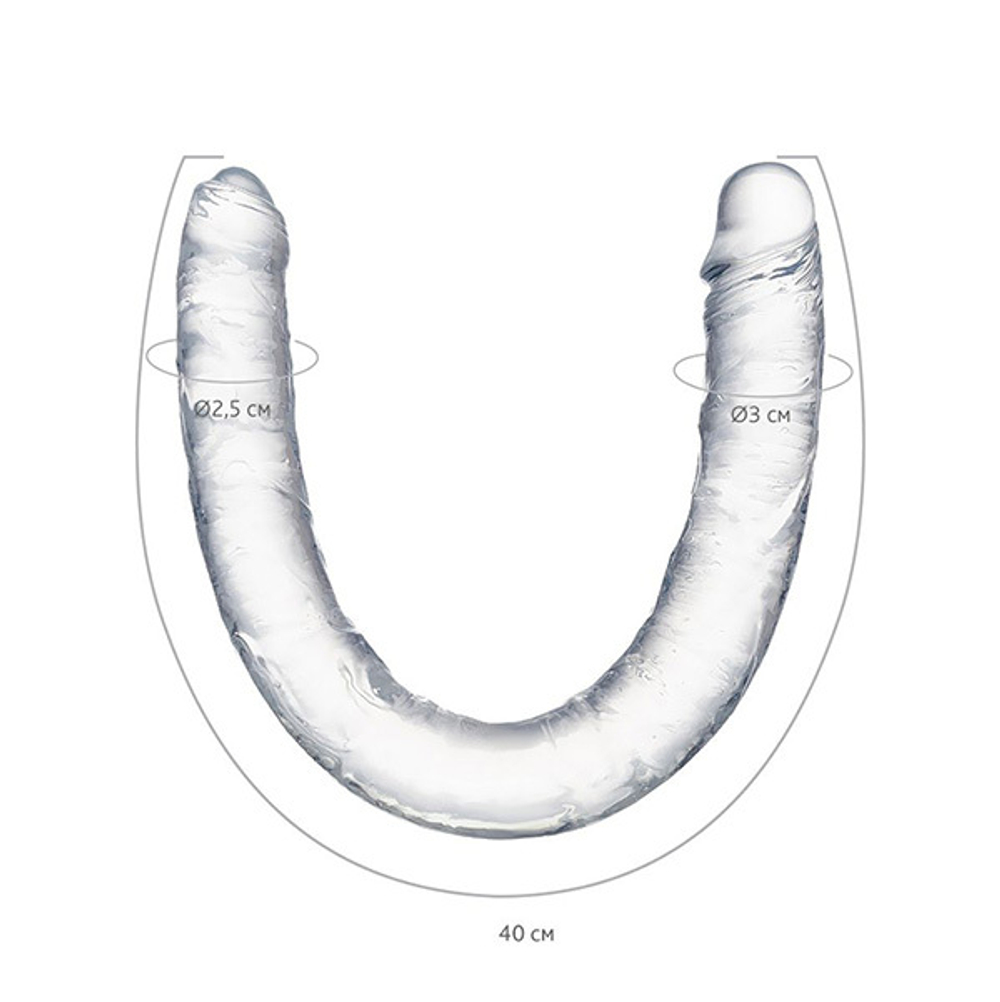 Прозрачный двухсторонний фаллоимитатор 40см ToyFa Basic Double Dildo 882022