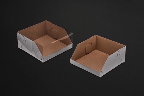 Короб с прозрачной крышкой 22,5 х 22,5 х 10 см для тортов до 1,5 кг