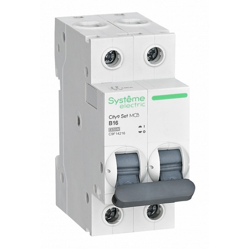 Автоматический выключатель City9 Set 16А В 2П 4,5кА Systeme Electric (автомат электрический) C9F14216