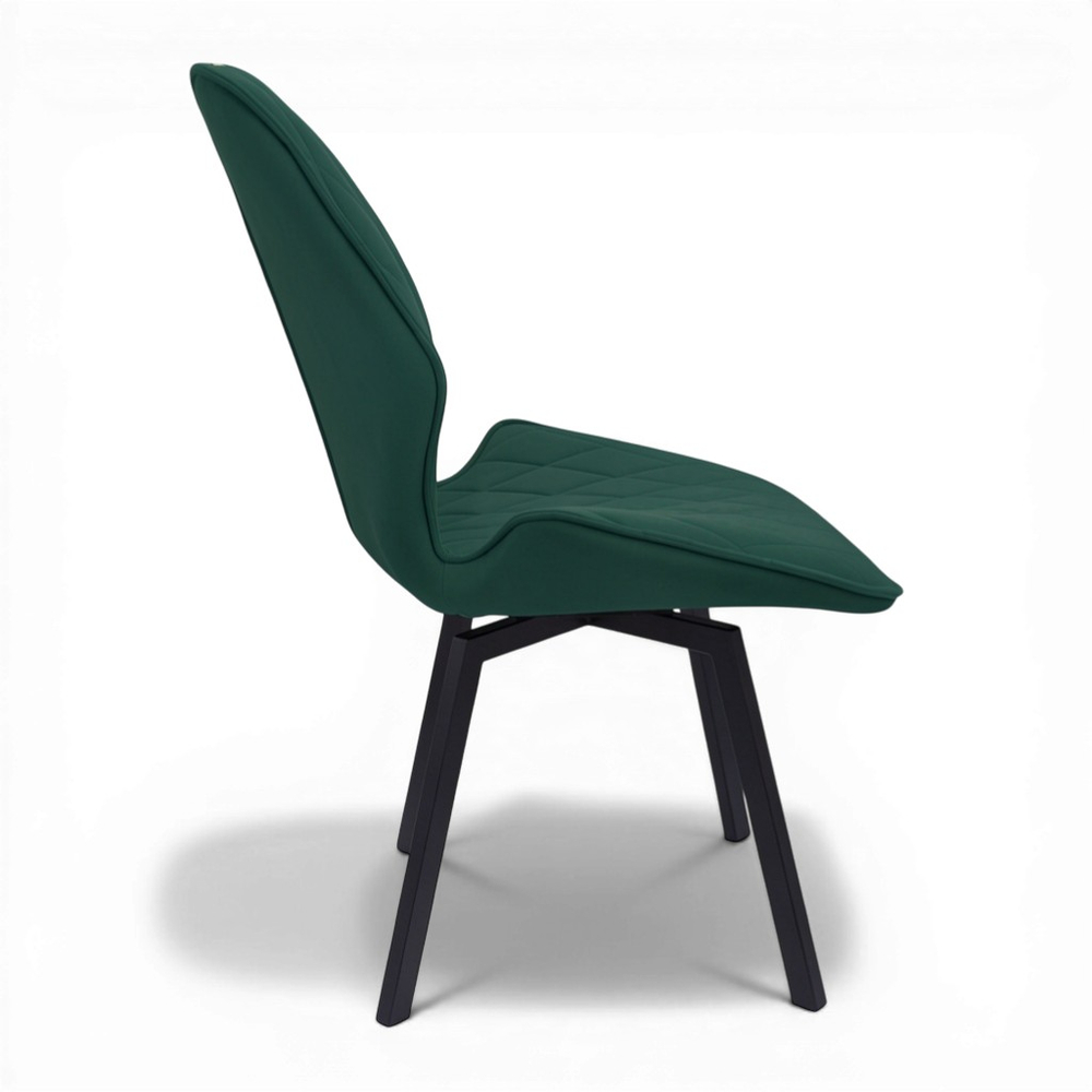 Стул поворотный "Раф 360" (арт. 342П), велюр Бренди В10 зеленый, ножки черные.