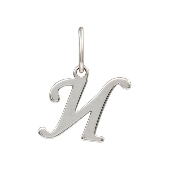 Подвеска в виде буквы И - кулон из серебра 925 пробы, вид спереди