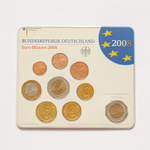 Germany 2008 Year Set (F: Stuttgart) + 2 Euro: "St. Michaelis' Church (Hamburg)"