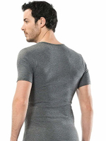 Футболка мужская термо с коротким рукавом серый меланж