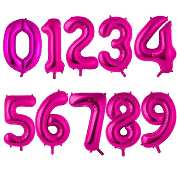Фольгированные цифры в цвете фуксия 66 см / 102 см