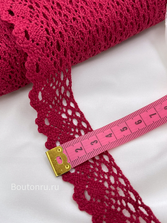 Кружево плетеное ягодное (светло-бордовое) 30 мм хлопок