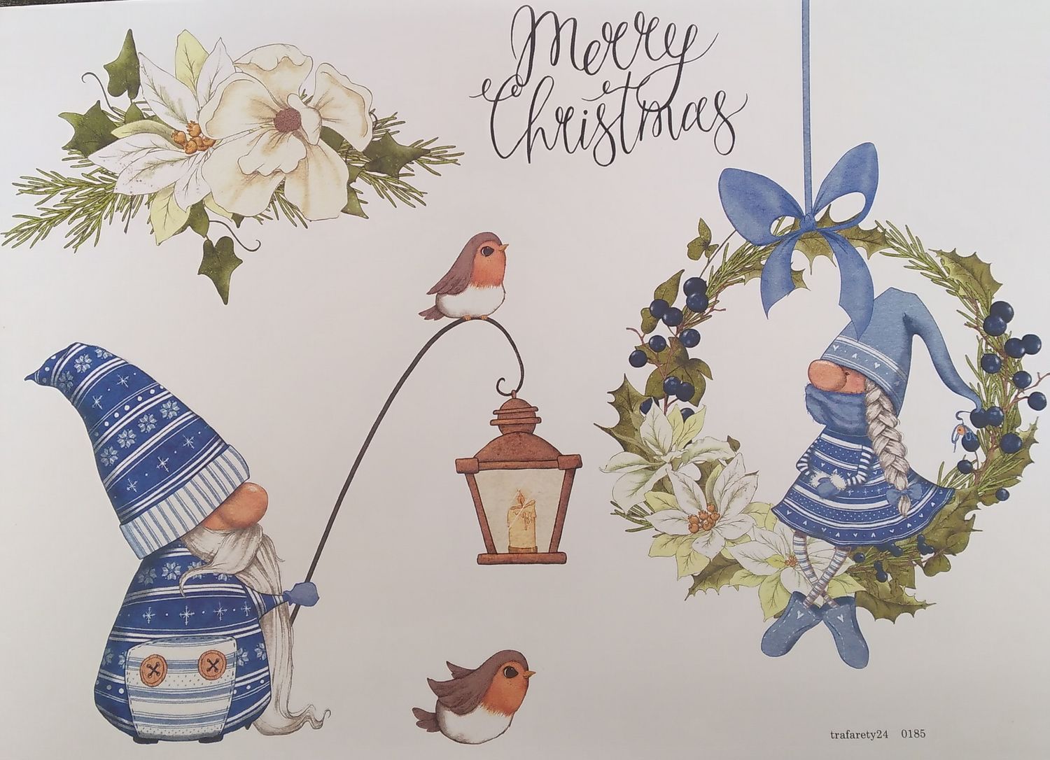 Пленочный трансфер №185 (контурный) для светлых пов