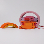 Деревянный мобильный кукольный домик "Розово-оранжевый", 14 деталей