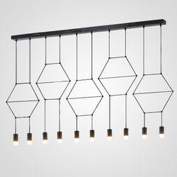 Подвесной светильник Via Wireflow polyhedral 0331 Lineal Pendant Light