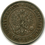 1 марка 1874 года. (S). VF. (Россия для Финляндии)