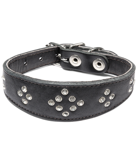 Ошейник двойной селедка кожаный "Каскад", 15*300мм, Gamma