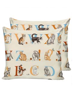 Наволочка комплект 2шт Сказка "Алфавит" 70х70 см, перкаль