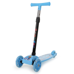 Кикборд эконом самокат детский 3 х колесный, со светом, голубой