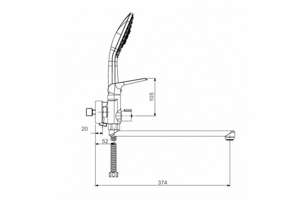 Смеситель для ванны GAPPO белое золото G2280