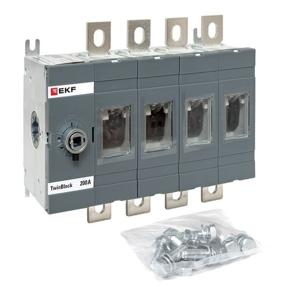 Рубильник 200A 4P без рукоятки управления TwinBlock EKF