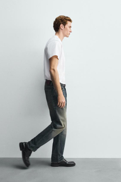 ZARA ДЖИНСЫ STRAIGHT FIT, ВЫЦВЕТШИЙ СИНИЙ